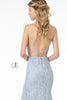 Fitted Long Metallic Floral Lace Dress by Elizabeth K GL2898 - Long Formal Dresses
