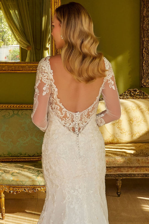 Fitted Long Sleeve Bridal Gown by GLS Gloria GL3535 - Long Formal Dresses
