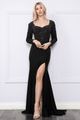 Poly USA 9114 Fitted Long Sleeve Rhinestone Gown