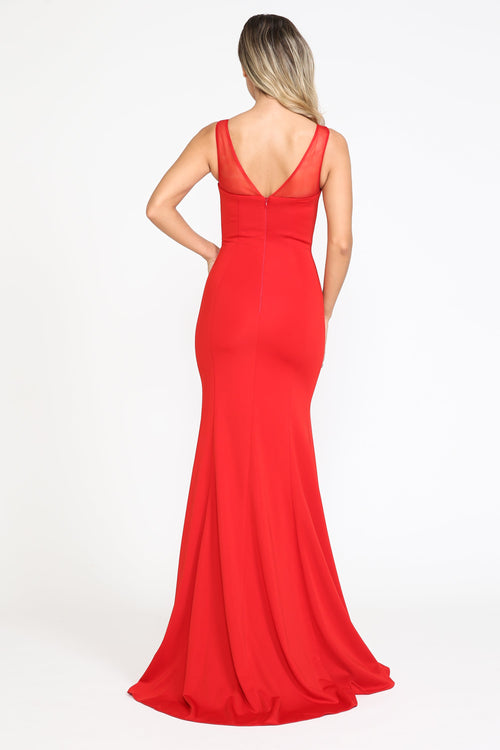 Poly USA 8148 Fitted Long Sleeveless Jersey Dress