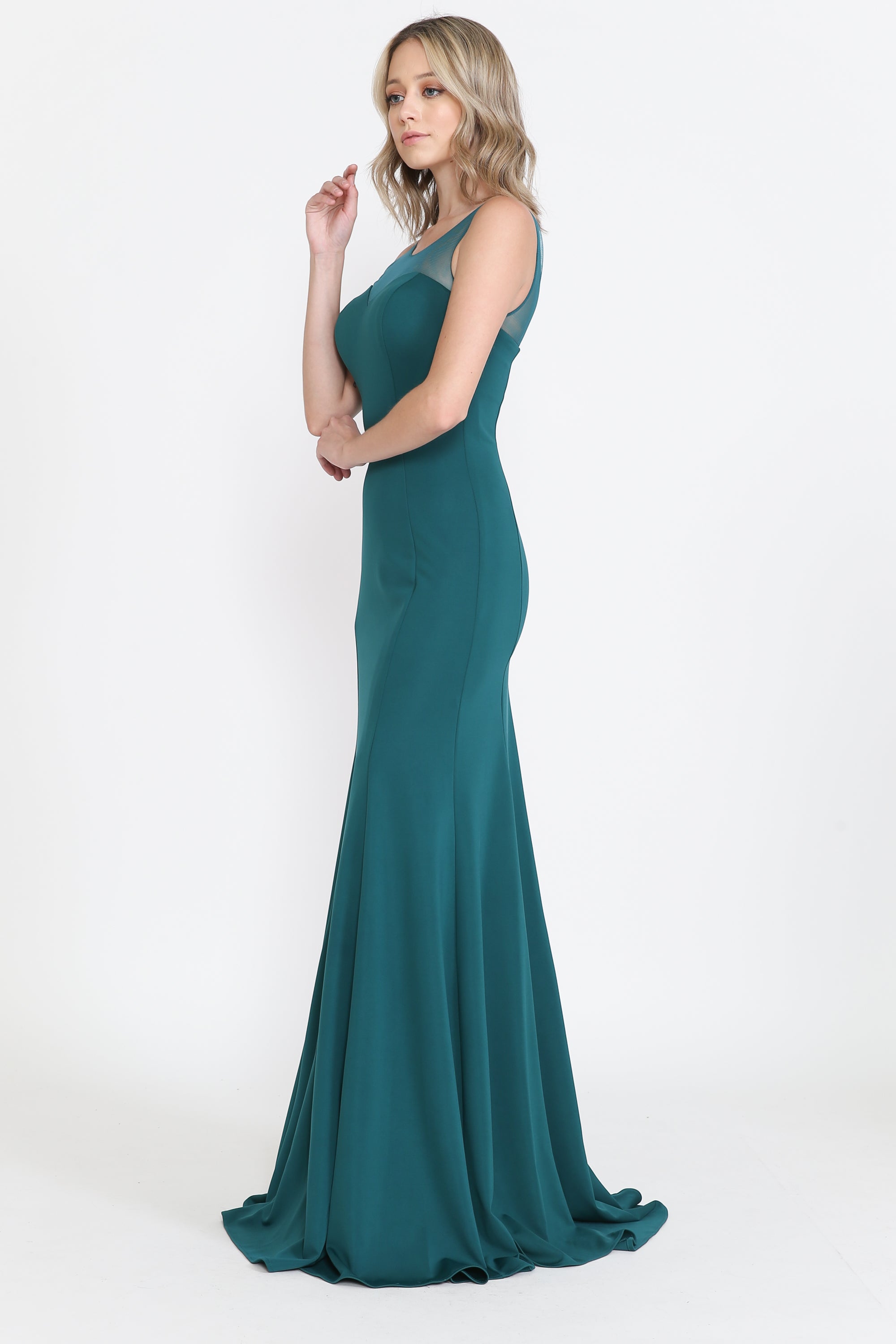 Poly USA 8148 Fitted Long Sleeveless Jersey Dress