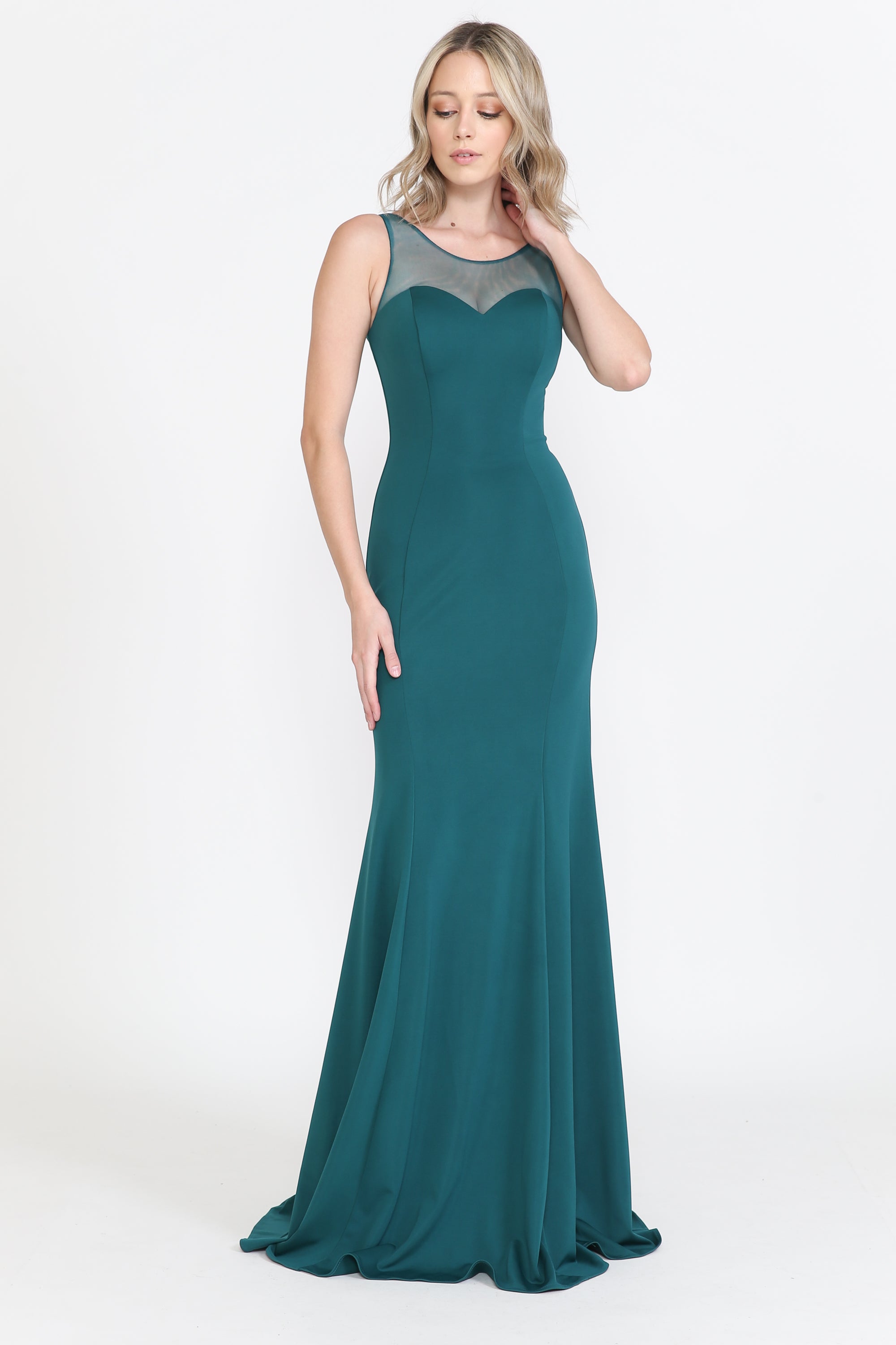 Poly USA 8148 Fitted Long Sleeveless Jersey Dress