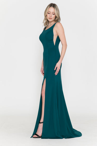 Red Bridesmaid Dresses-Inexpensive Poly USA 8168 Sleeveless