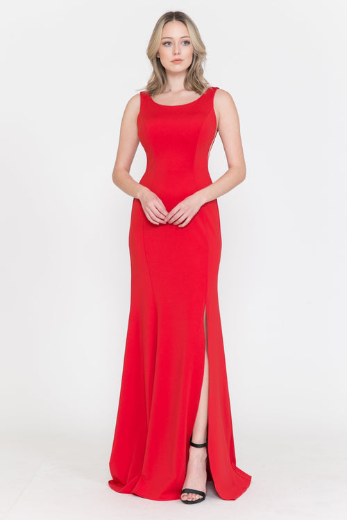 Poly USA 8168 Fitted Long Sleeveless Jersey Dress