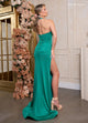 Rachel Allan 70692 Fitted Lycra Halter Slit Gown