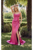 Fitted Metallic Sleeveless Slit Gown by Juliet JT2494S - Dress