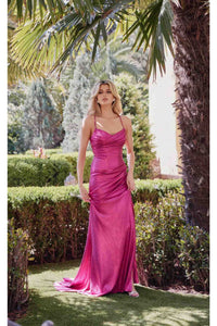 Fitted Metallic Sleeveless Slit Gown by Juliet JT2494S - Dress