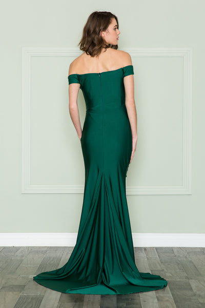 Poly USA 8798 Fitted Off Shoulder Gown