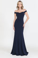Poly USA 8160 Fitted Off Shoulder Jersey Gown