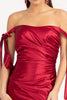 Fitted Off Shoulder Satin Gown by Elizabeth K GL3059 - Long Formal Dresses