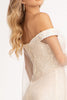 Fitted Off Shoulder Sequin Gown by Elizabeth K GL3054 - Long Formal Dresses