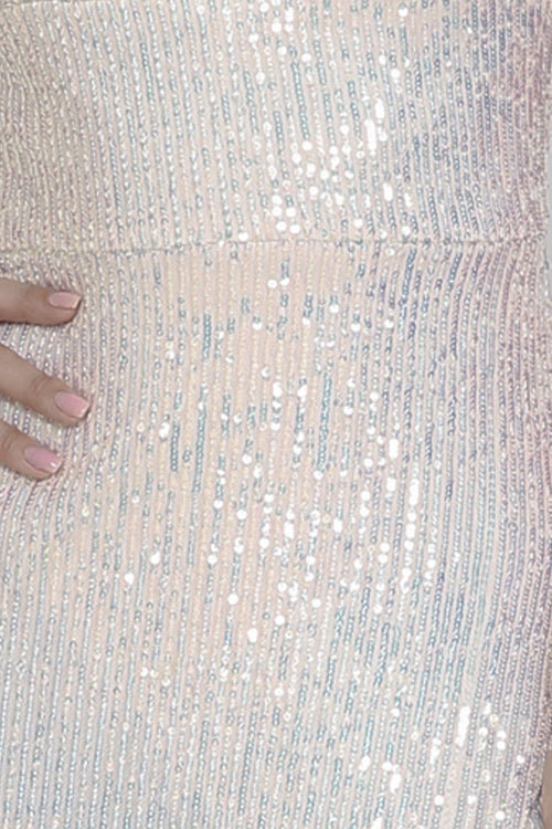 Poly USA 8722 Fitted Off Shoulder Sequin Gown