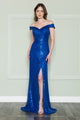 Vestido ajustado con lentejuelas y hombros descubiertos de Poly USA 8722
