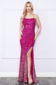 Vestido ajustado con abertura y lentejuelas ombré de Poly USA 9096
