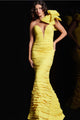 Fitted One Shoulder Bow Gown by Jovani 38240 - 00 / Yellow - Long Formal Dresses