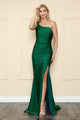 Vestido ajustado de un solo hombro con diamantes de imitación de Poly USA 8914