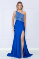 Vestido ajustado de un solo hombro con diamantes de imitación de Poly USA 9116