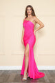 Vestido ajustado con abertura en un hombro de Poly USA 9132