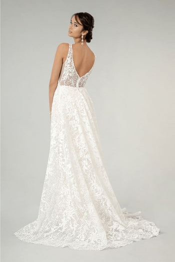 Fitted Overskirt Wedding Gown by Elizabeth K GL1903 - Wedding Dresses