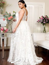 Fitted Overskirt Wedding Gown by Elizabeth K GL1903