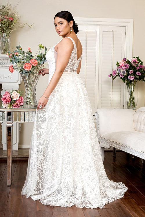Fitted Overskirt Wedding Gown by Elizabeth K GL1903 - Wedding Dresses