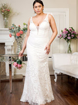 Fitted Overskirt Wedding Gown by Elizabeth K GL1903