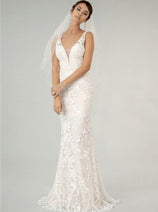 Fitted Overskirt Wedding Gown by Elizabeth K GL1903