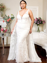 Fitted Overskirt Wedding Gown by Elizabeth K GL1903