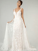 Fitted Overskirt Wedding Gown by Elizabeth K GL1903