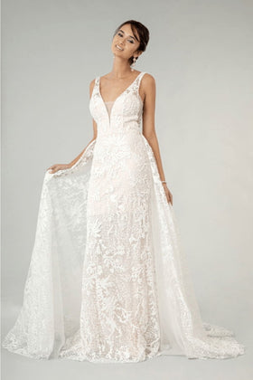 Fitted Overskirt Wedding Dress by Elizabeth KGL1903