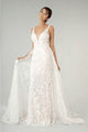 Fitted Overskirt Wedding Gown by Elizabeth K GL1903 - XS / Ivory - Wedding Dresses
