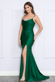 Poly USA 9130 Fitted Rhinestone Cowl Slit Gown