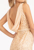 Fitted Sequin Cowl Back Gown by Elizabeth K GL3008 - Long Formal Dresses