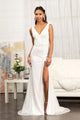 Fitted Sequin Cowl Back Gown by Elizabeth K GL3008 - XS / Ivory - Long Formal Dresses