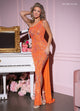 Rachel Allan 70678 Fitted Sequin One Shoulder Slit Gown
