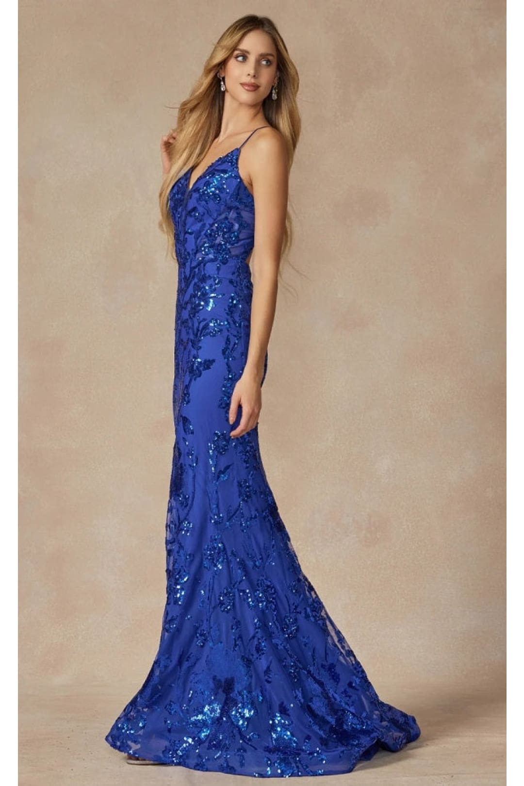 Gown for New Year’s Eve in Royal Blue Style 2411 Party Dress - Dress