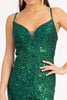 Fitted Sequin Slit Gown by Elizabeth K GL3023 - Long Formal Dresses