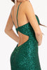 Fitted Sequin Slit Gown by Elizabeth K GL3023 - Long Formal Dresses