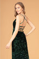 Fitted Sequin V-Neck Slit Gown by Elizabeth K GL3080 - Long Formal Dresses