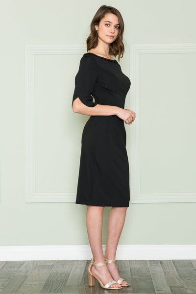 Poly USA 8772 Fitted Short Mid-Sleeve Jersey Dress