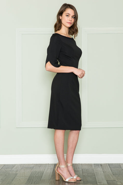 Poly USA 8772 Fitted Short Mid-Sleeve Jersey Dress