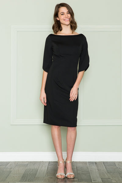 Poly USA 8772 Fitted Short Mid-Sleeve Jersey Dress