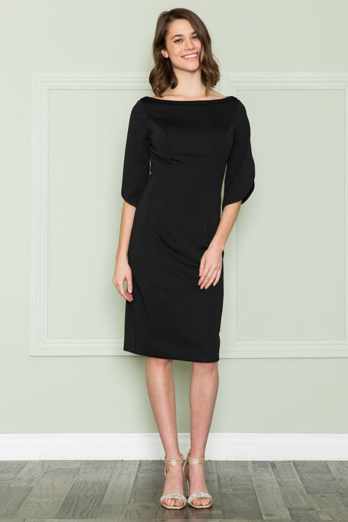 Poly USA 8772 Fitted Short Mid-Sleeve Jersey Dress