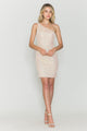 Vestido corto ajustado de un solo hombro de Poly USA 8812