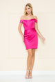 Vestido corto ajustado de satén con corsé de Poly USA 8942