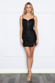 Vestido corto ajustado con lentejuelas y escote en V profundo de Poly USA 9212