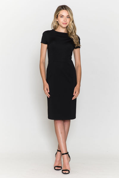 Poly USA 8774 Fitted Short Sleeve Cocktail Dress