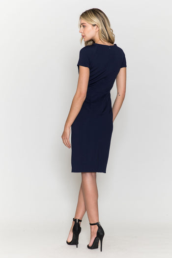 Poly USA 8774 Fitted Short Sleeve Cocktail Dress