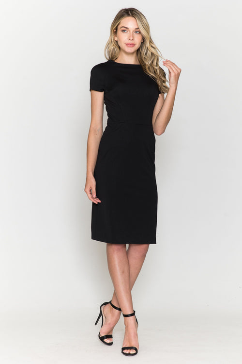 Poly USA 8774 Fitted Short Sleeve Cocktail Dress
