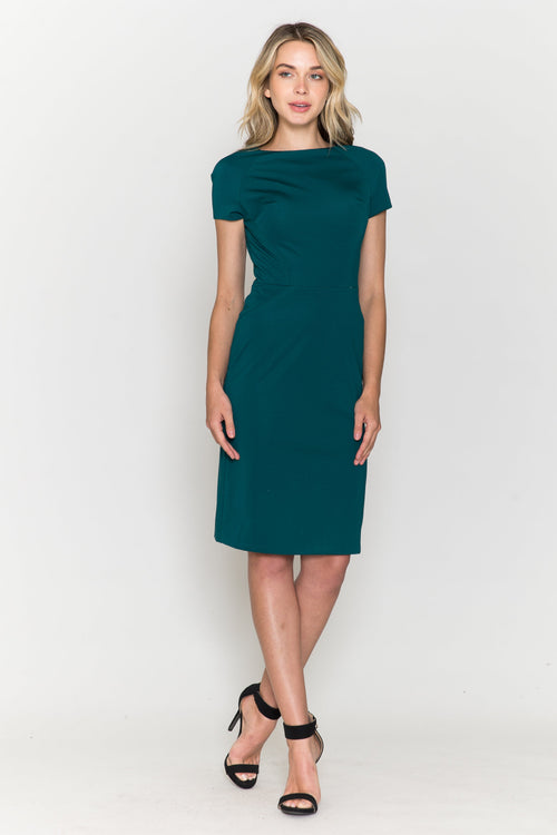 Poly USA 8774 Fitted Short Sleeve Cocktail Dress